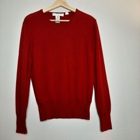 EDINA RONAY | London 100% Merino Wool Vintage Crewneck Sweater Red Sz M - Picture 2 of 7